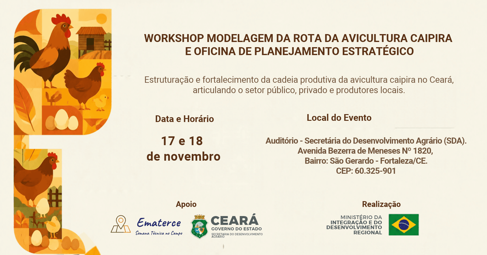 Workshop de Modelagem da Rota da Avicultura Caipira e Oficina de Planejamento Estratégico